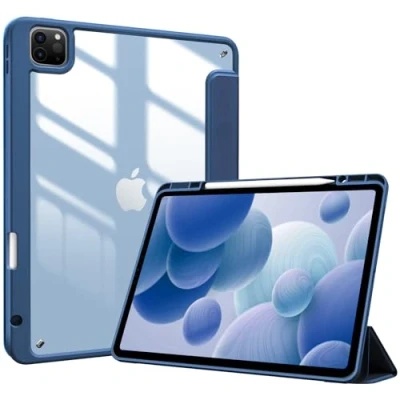 Abbildung von ProCase Hülle für iPad Pro 12,9 Zoll mit Stifthalter 2022/2021/2020/2018 (6/5/4/3 Generation), Stoßfeste Smart Case Cover transparenter Rückseitenschale Schutzhülle 12,9&quot; Navy