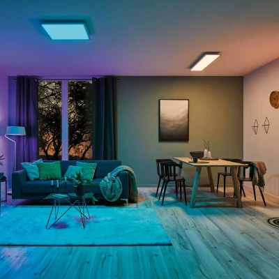 Abbildung von Paulmann 79810 LED Panel Amaris 1195x295mm RGBW Smart Home Zigbee eckig incl. 1x35 Watt dimmbar Deckenleuchte Weiß matt Metall Wohnzimmerlampe 2700 K