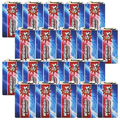 Abbildung von 20 x Wilhelm Lithium 9V Block Batterie Rauchmelder 6LR61 9 Volt Batterien