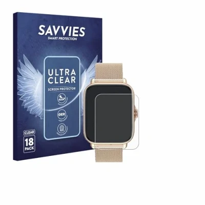 Abbildung von Savvies 18 Stück Schutzfolie für Smartwatch Y22 1.7&quot; Displayschutz Folie Ultra Transparent