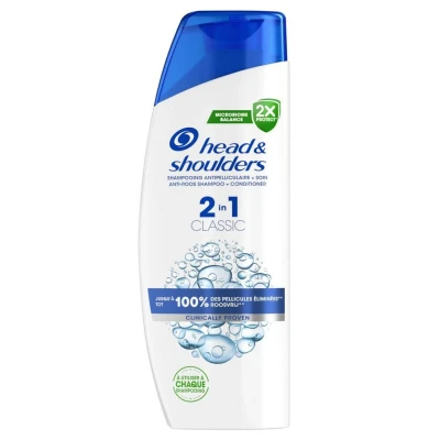 Abbildung von Head &amp; Shoulders Classic 2 in 1 Shampoo gegen Schuppen, 300 ml. Bis zu 100% der Schuppen entfernt, klinisch nachgewiesen. Für alle Haartypen. Tägliche Anwendung. Erfrischend, Stück