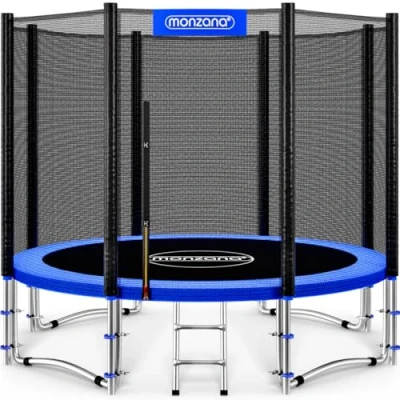 Abbildung von Monzana® Trampolin Ø 305 cm TÜV SÜD GS Zertifiziert Komplettset mit Sicherheitsnetz, Leiter, Randabdeckung &amp; Zubehör Kindertrampolin Gartentrampolin