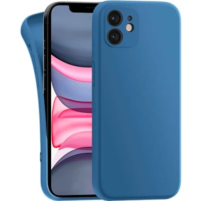 Abbildung von MyGadget Hülle Kompatibel mit iPhone 11 robuste Silikon Schutzhülle TPU Case Slim Silikonhülle Back Cover Kratzfest Handyhülle Matt Dunkelblau