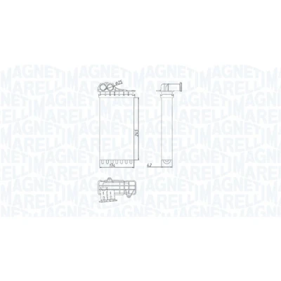 Abbildung von MAGNETI MARELLI 350218436000 Wärmetauscher PEUGEOT: 206 Schrägheck, 307 SW, 206+ CITROËN: C3 I Xsara Picasso