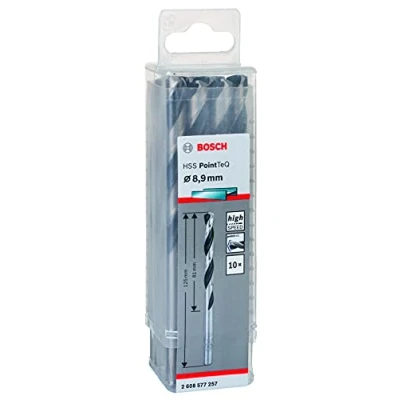 Abbildung von Bosch Professional 10 Stück HSS Spiralbohrer PointTeQ (für Metall, 8,9 x 81 125 mm, Zubehör Bohrschrauber)