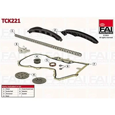 Abbildung von FAI AutoParts TCK221 Steuerkettensatz mit Dichtungen, Zahnrädern Simplex, Kette geräuscharm VOLKSWAGEN: Polo IV Schrägheck