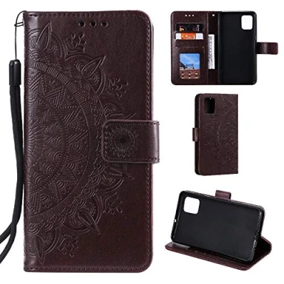 Abbildung von CoverKingz Schutzhülle kompatibel mit Xiaomi Mi 11i/Poco F3 Handycover Kartenfach Schutztasche Wallet Flip Case klappbar Motiv Mandala Braun