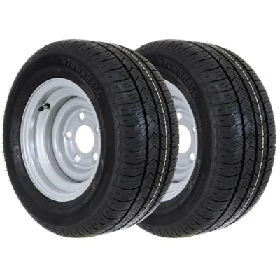 Abbildung von 2 Kompletträder für Anhänger 195/55 R10C 98/96N M+S Reifen 6Jx10H2 Felge 5x112 ET 4 Trailer Caravan