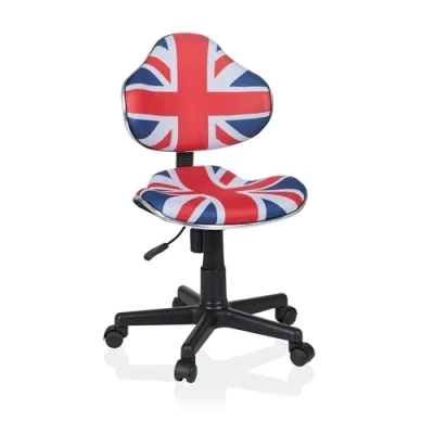 Abbildung von hjh OFFICE 670932 Kinder Schreibtischstuhl KIDDY GTI 2 Stoff Blau/Rot ergonomischer Jugenddrehstuhl höhenverstellbar
