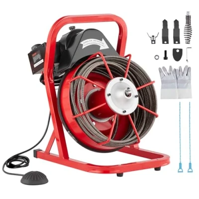 Abbildung von VEVOR Rohrreinigungsmaschine Rohrreinigungsgerät Manuelle Zufuhr 15mx​9,53mm