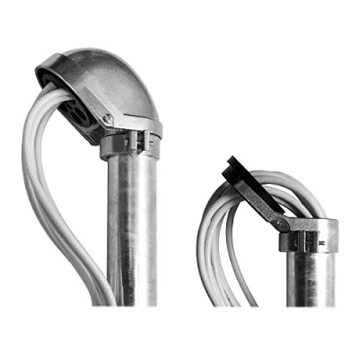 Abbildung von PremiumX Mastkappe mit Kabeldurchführung Aluminium für SAT Dachsparrenhalter Wandhalter Mast Durchmesser 48 52mm ALU