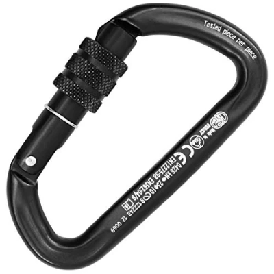 Abbildung von KONG Trapper Schraube Hülse Aluminiumlegierung Karabiner, gelb/poliert/schwarz