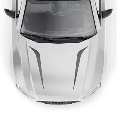 Abbildung von Finest Folia Luftschlitze Aufkleber Set Motorhaube Auto 80x19,5cm für Sticker Kfz Zubehör Tuning Dekor Design Folie Racing selbstklebend KX095 (Anthrazit)