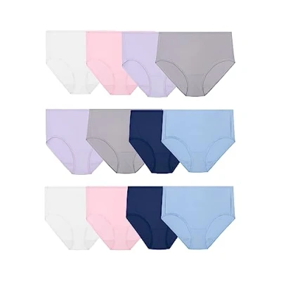 Abbildung von Fruit of the Loom Damen Microfiber Underwear, Lightweight &amp; Sleek, Available in Plus Size Unterwäsche, Brief (12 Stück), Large (12er Pack)