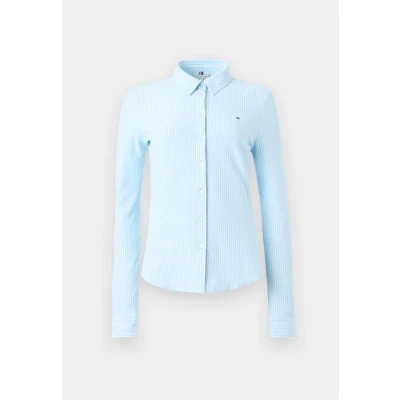 Abbildung von Tommy Hilfiger Damen Hemd 1985 Slim mit Spitzkragen, Mehrfarbig (Ithaca STP/Vessel Blue), XS