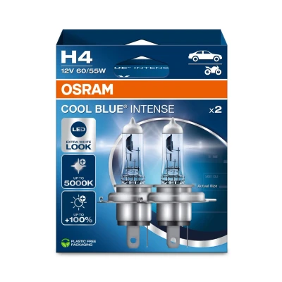 Abbildung von OSRAM KFZ Ersatzleuchte 4062172387415 Halogen Leuchtmittel COOL BLUE® INTENSE H4 55 W 12