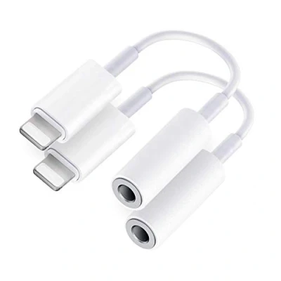Abbildung von 2 Pack Lightning auf Klinke Adapter 【MFi Zertifiziert】 iPhone Aux Kopfhörer 3.5mm Audio Kabel Konverter 3,5‑mm Kopfhöreranschluss für 14/13/12/11/X/XS/XS Max/XR/8/7