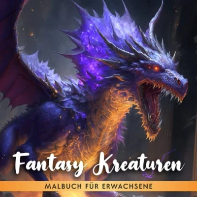 Abbildung von Fantasy Kreaturen Malbuch: Gönnen Sie sich 50 Atemberaubende Graustufen Ausmalkarten von und mythischen Bestien