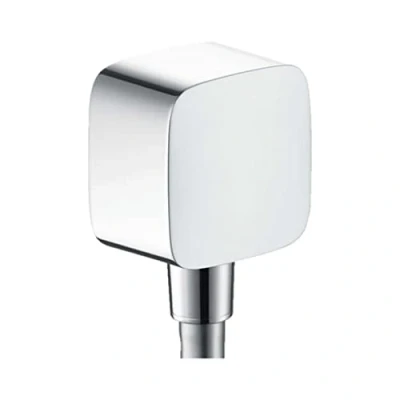 Abbildung von hansgrohe Wandanschlussbogen FixFit, Wandanschluss mit Rückflussverhinderer Chrom