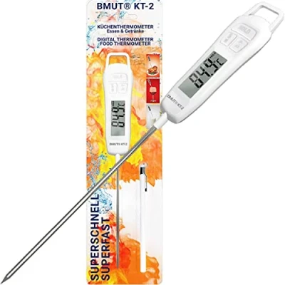 Abbildung von 1x Küchenthermometer (digital) schnell für Essen &amp; Getränke ( 50C bis +300C) BMUT KT 2 Bratenthermometer, Fleisch, Tee, Wasser, BBQ