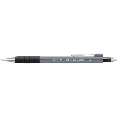Abbildung von FABER CASTELL 134789 Druckbleistift GRIP 1347 stone grey, Härtegrad B, Minenstärke 0.7 mm, mit integriertem Radiergummi, 1 Stück