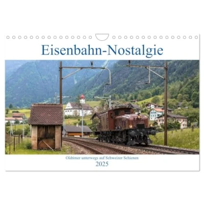 Abbildung von Eisenbahn Nostalgie Oldtimer auf Schweizer Schienen (Wandkalender 2025 DIN A4 quer), CALVENDO Monatskalender