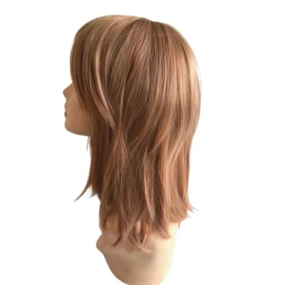 Abbildung von Prettyland braun Mittellange Glatte Perücke Gestuft leicht gewellt Anime Cosplay Wig C238