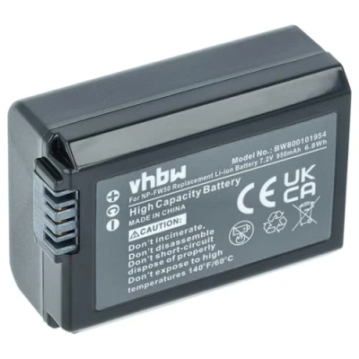 Abbildung von vhbw 1x Akku kompatibel mit Sony Alpha 3000, 5000, 5100, 6000 Kamera (950mAh, 7,2V, Li Ion) Infochip