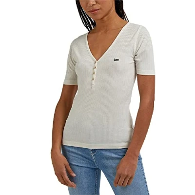 Abbildung von Lee Henley Tshirt basic, Damen, Größe: 36, Ecru