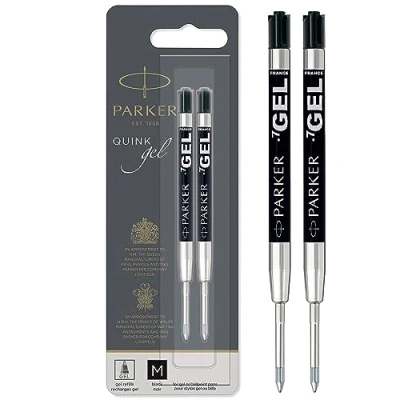 Abbildung von Parker Jotter Originals Nachfüllminen mit Geltinte schwarze Nachfüllungen mittlere Schreibspitze (0,7 mm) 2 Stück