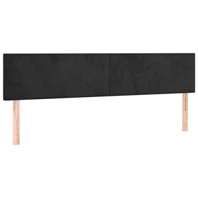 Abbildung von vidaXL LED Kopfteil Polsterkopfteil Bettkopfteil Betthaupt für Bett Bettgestell Bettrahmen Schlafzimmer Bettzubehör Schwarz 180x5x78/88cm Samt