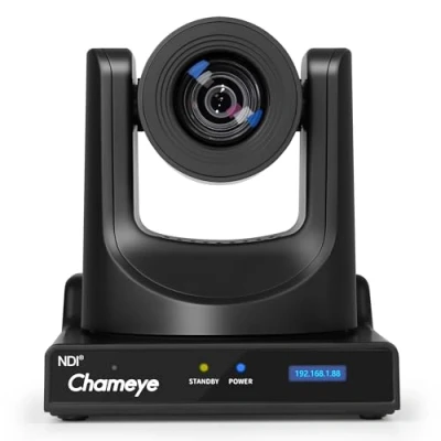 Abbildung von Chameye NDI PTZ Kamera 30x Optischer Zoom AI Auto Tracking mit LCD Display, 3G SDI IP 1080P 60fps PoE Live Streaming HDMI für Kirche Anbetung Bildung Ereignisse, C730N