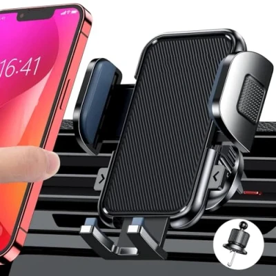 Abbildung von Handyhalterung für FIAT Panda II (169) 2003 2012, 360 Drehbar KFZ Auto mit EIN Knopf Release Fürs Lüftungsschlitze Smartphone Halterung