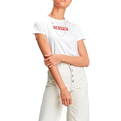 Abbildung von Levi&#039;s Damen The Perfect Tee T Shirt,Box Tab White+,L