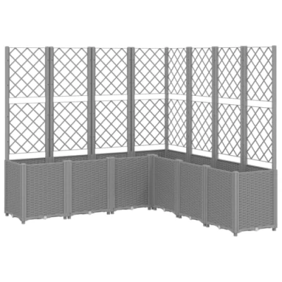 Abbildung von vidaXL Blumentopf Pflanzkübel mit Rankgitter Hellgrau 160x160x140 cm PP (1 St)