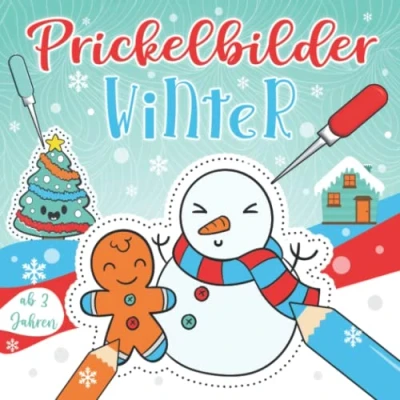 Abbildung von Prickelbilder Winter ab 3 Jahren: 50 Weihnachten Prickelvorlagen für Jungen und Mädchen Bastelbuch Ausmalen, Prickeln, Schneiden Basteln! Prickelblock Kinder