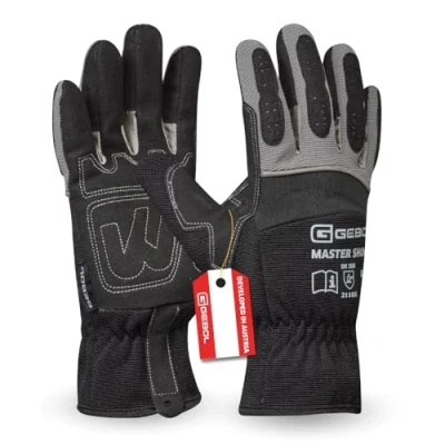 Abbildung von Gebol Master Shock Arbeitshandschuhe mit extra Polsterungen und Verstärkungen Atmungsaktive Montagehandschuhe aus Synthetikleder Neopren Für Herren Größe XL (Gr 10) Schwarz 1 Paar