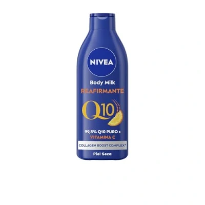 Abbildung von NIVEA Q10 Body Milk straffende (1 x 250 ml), feuchtigkeitsspendende Körpercreme für trockene Haut, mit Collagen Boost Complex und 99,5% reines