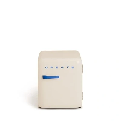 Abbildung von CREATE / Retro FRIDGE 50 COBALT/Kühlschrank in Cremeweiß, Griff Kobaltblau 85W, Minibar, eine Regalfläche, Design, 50cm, zwei Ablagen, 48L Fassungsvermögen, energiesparend, 50x44x49,8cm