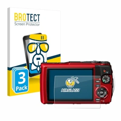 Abbildung von BROTECT Schutzglas für Olympus OM System Tough TG 7 (3 Stück) Schutzfolie Panzer Folie Glas [Extrem Kratzfest 9H, Anti Fingerprint,