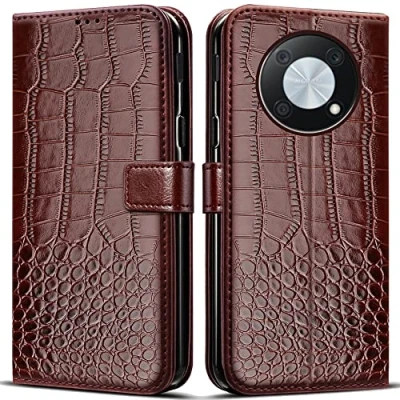 Abbildung von PKQTOP Hülle für Huawei Nova Y90 Handyhülle,Klappbar Tasche Case,Standfunktion,Kartenfach,Silikon Bumper,Stoßfeste Schutzhülle Cover