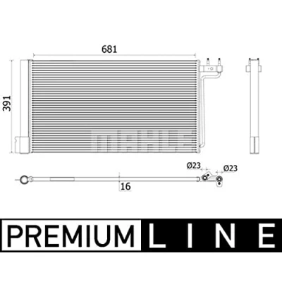 Abbildung von MAHLE ORIGINAL AC 941 000P Klimakondensator mit Trockner 23 681 FORD: FOCUS 3 Turnier, C Max 2,