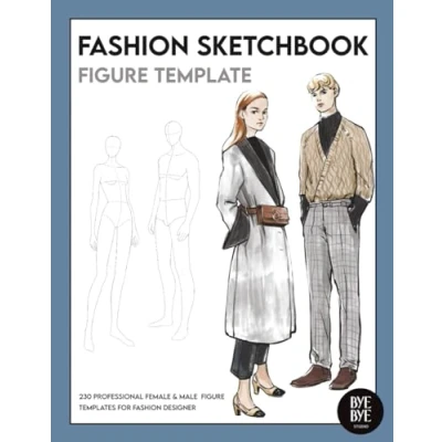 Abbildung von fashion Sketchbook figure Template: This professional Illustration contains 230 female &amp; male templates
