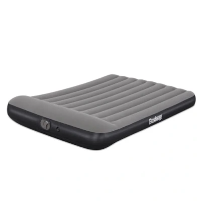 Abbildung von Bestway TriTech Doppelluftbett, USB Elektropumpe, 203 x 152 30 cm, 2 Personen, bis 300 kg, I Beam Konstruktion, integriertes Kopfkissen, Innen und Außengebrauch, beflockte Oberfläche, Kabel