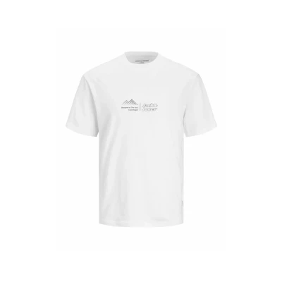 Abbildung von Jack &amp; Jones LOGO Rundhalsausschnitt Tshirt print, Herren, Größe: Small, Bright white