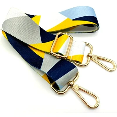 Abbildung von Verstellbarer Schultergurt für Taschen Bunt, Taschengurte zum Wechseln, Taschengurt Breit mit Karabiner Gold, 80 130 cm Tragegurt Tasche Damen Schultertaschen, Moderne Handtasche, 3.8cm, 02