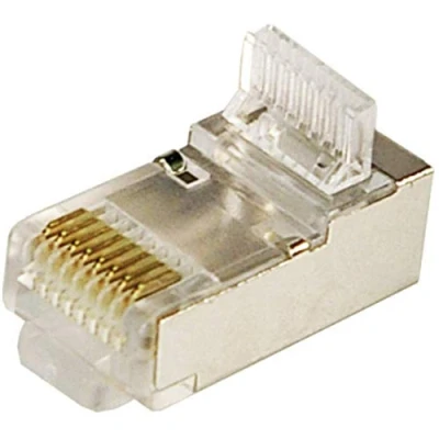 Abbildung von LogiLink Modularstecker CAT5 geschirmt mit Einfädelhilfe 100 Stück, Rosa, 100er Pack
