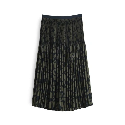 Abbildung von OPUS Regular MIDI FIT Alinie Plissee Print Alinienrock, Damen, Größe: 34, Coal blue