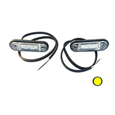 Abbildung von FRISTOM 2x LED Umrissleuchte Gelb 78x18x22 Begrenzungsleuchte 12V 24V LKW Anhänger SET