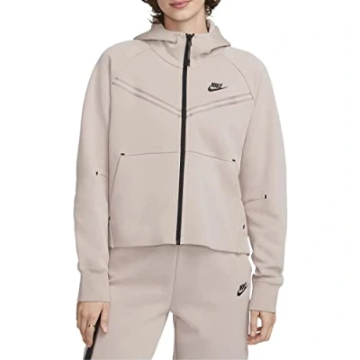 Abbildung von Nike Damen NSW Tch FLC Wr Essntl Fz HDY T Shirt, Diffused Taupe/Schwarz, M